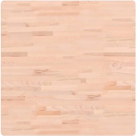 Tafelblad vierkant - Vervangend blad - Eetkamer vernieuwen - Massief beukenhout - 80x80 cm - Natuurlijk hout