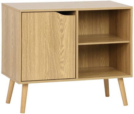 sweeek - Dressoir met 1 deur en plank houtdecor 80cm - nepal