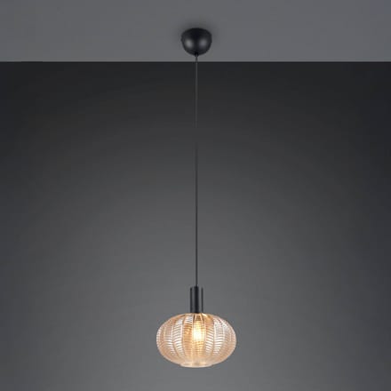 Reality Leuchten Hanglamp Elvezia, amber, Ø 26 cm, glas, E27