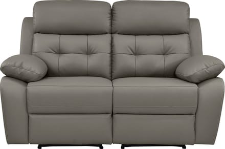 Lannilis-2Zitsbank - Handmatige Relax - Lichtgrijs PU