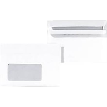 Witte enveloppen,114 x 162 mm (C6, met venster, zelfklevend, 1000 stuks