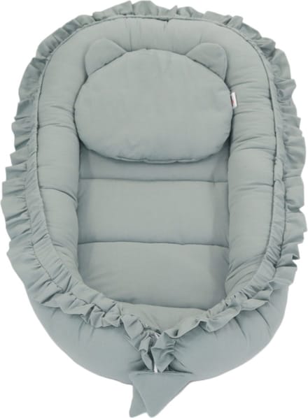 Babynestje - FRILL - Babynest SET met kussen - Groen