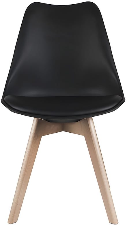 Vente-unique Set van 2 stoelen JODY - Polypropyleen, kunstleer en beuken - Zwart
