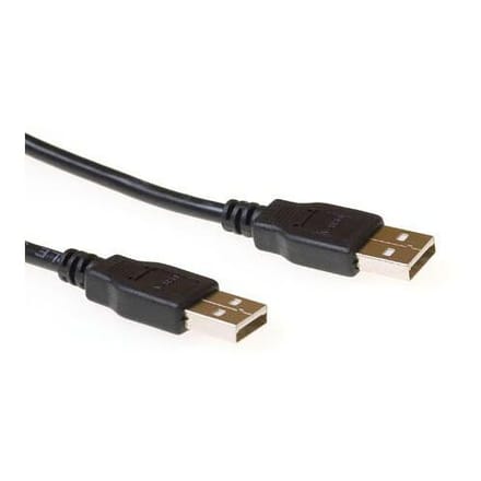 ACT USB Kabel - USB 2.0 A (m) naar USB 2.0 A (m) - 1.8 m - Zwart