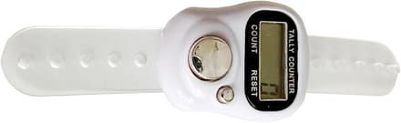 Vingerklikker Teller - Digitale Ringteller - Sport Training - Hooggevoelig LED-scherm - 12x5x2.8cm - Wit