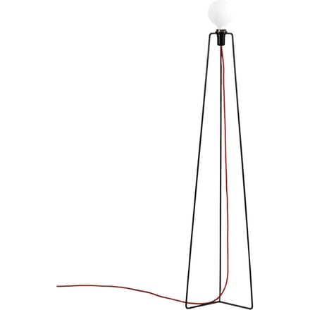 GRUPA Model M3 LED vloerlamp zwart, kabel rood