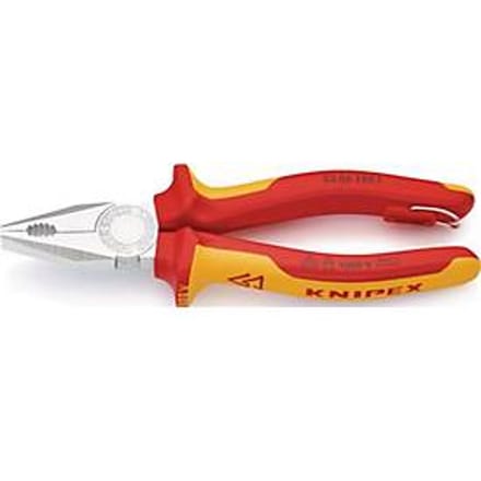 Combinatietang L.180 mm, meervoudige huls, verchroomd, VDE-gecertificeerd, met oog, KNIPEX