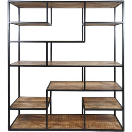 Vakkenkast Huub Hout 175 x 145 cm - Roomdivider - Industriële / Moderne Stijl