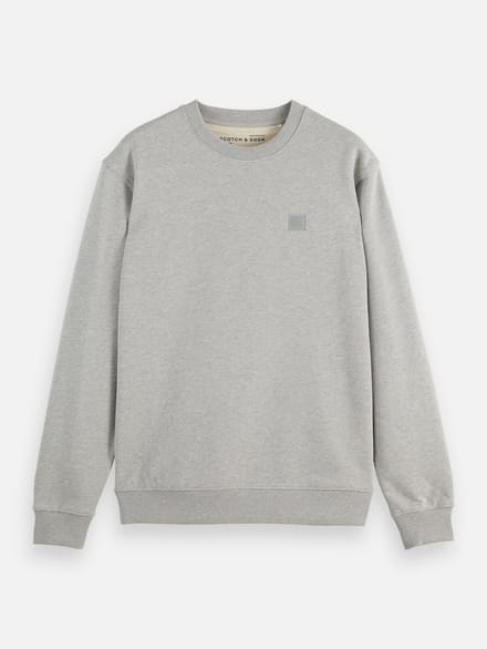Regular fit sweatshirt van puur katoen met labelpatch