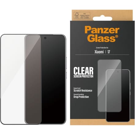 PanzerGlass Ultra-Wide Fit Anti-Bacterial Screenprotector incl. applicator voor de Xiaomi 17