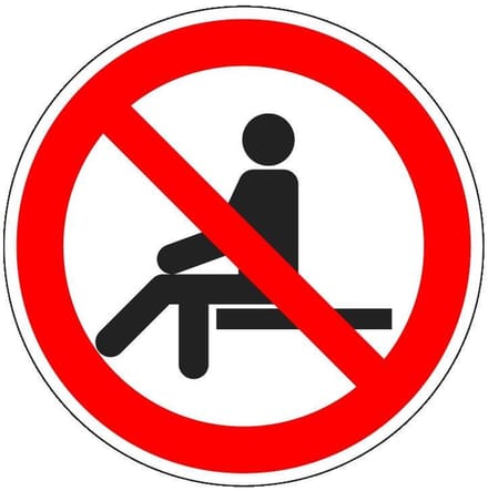 Niet zitten bord, kunststof, P018 100 mm