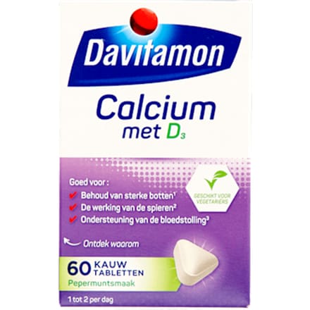 Davitamon Calcium met vitamine D3 - Pepermuntsmaak - Voedingssupplement
