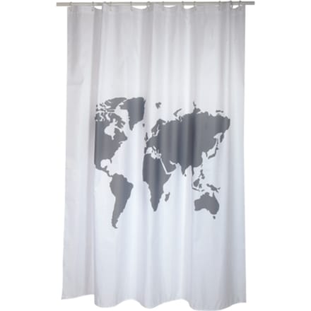 Msv Douchegordijn World Grijs 180cm