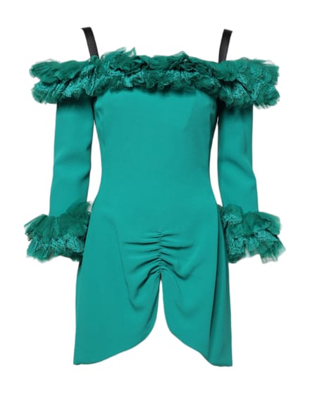 Kanten Mini Jurk Met Ruffles
