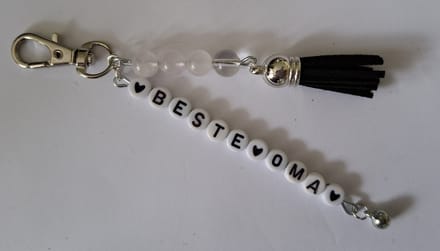 Sleutelhanger "Beste Oma" / Rozenkwarts