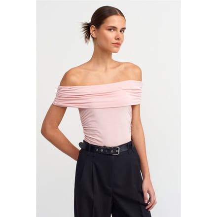 Off-Shoulder Slim Fit Jersey Blouse