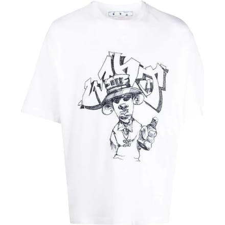 Off-white Graff Freest Over Skate T-shirt Met Korte Mouwen, Wit