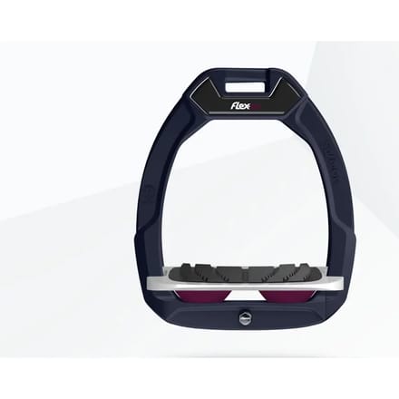 Veiligheidsstijgbeugels Paardrijden Hellend Grip Marine/Grijs/Paars Flex-On Safe-On