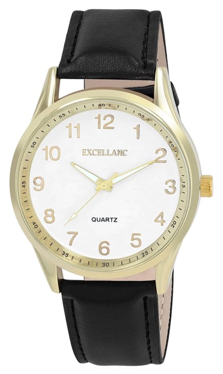 EXCELLANC Herenhorloge van imitatieleer Mineraalglas
