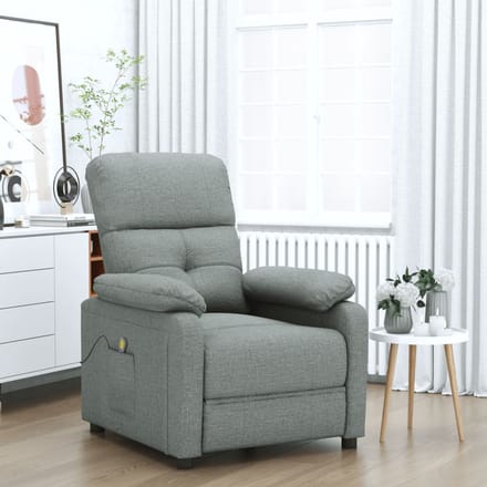 Vidaxl Fauteuil Met Massage, Donkergrijs, Stof