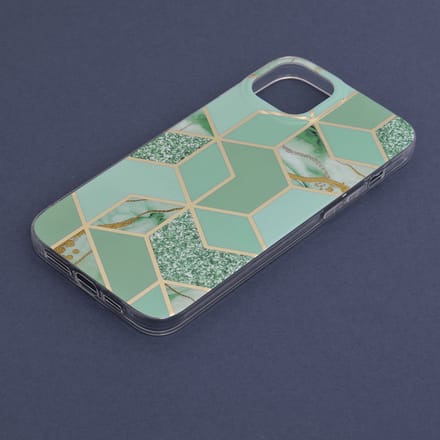 Techsuit Marble Back Cover voor Apple iPhone 14 Plus - Green Hex