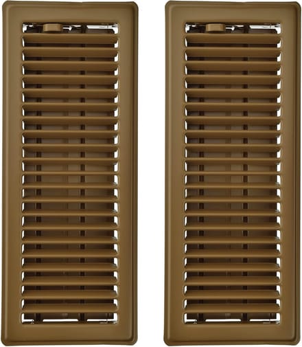 4-delige Luchtrooster Vloerrooster Set, 12-Inch, Bruin
