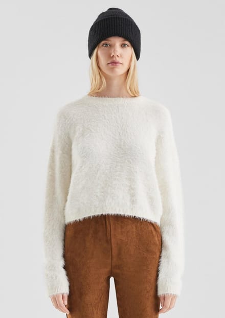 Korte Dikke Gebreide Pullover Dames QS