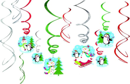 Amscan by Riethmuller - Riethmüller - Swirl Hangdecoratie Joyfull Snowman (12 stuks)