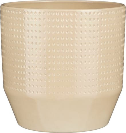 Mica Decorations Bloempot model Nola - beige - D24 x H22 cm - relief dots