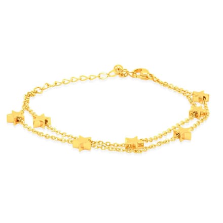 Victorious Dames Armband Goudkleurig – Goudkleurige Sterretjes – 13.5 t/m 18cm