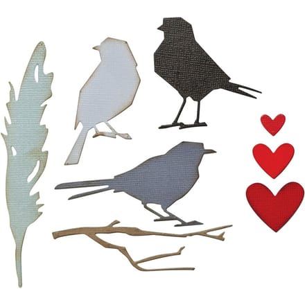 Sizzix Thinlits Ponssjabloon "Lovebirds by Tim Holtz"