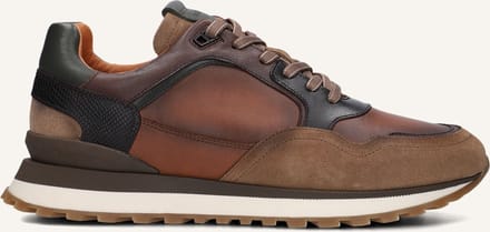 Mazzeltov 13835 Sneakers Heren - Leren Sneaker - Cognac - Maat 44
