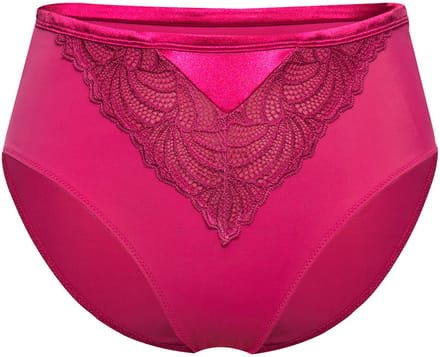 Ulla Popken - Dames - Midislip kant microvezel - Fuchsia - Maat 58+