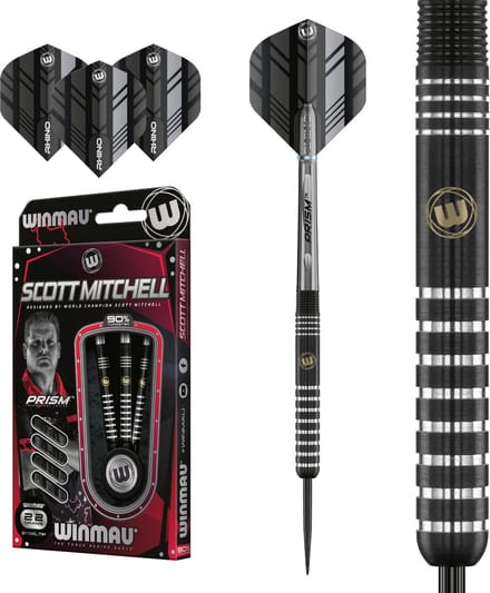 Winmau Scott Mitchell WC 90% - Dartpijlen - 22 Gram