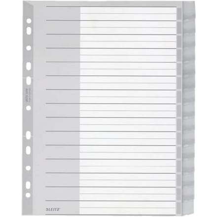12760000 - Blank tab index - Plastic - Gray - Portrait - A4 - 297 mm