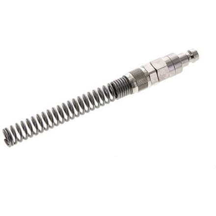 Vernikkeld Messing DN 5 Luchtkoppeling Insteeknippel 6x8 mm Push-On Buigbescherming Double Shut-Off - CLP5-NPS-BN-SV-6