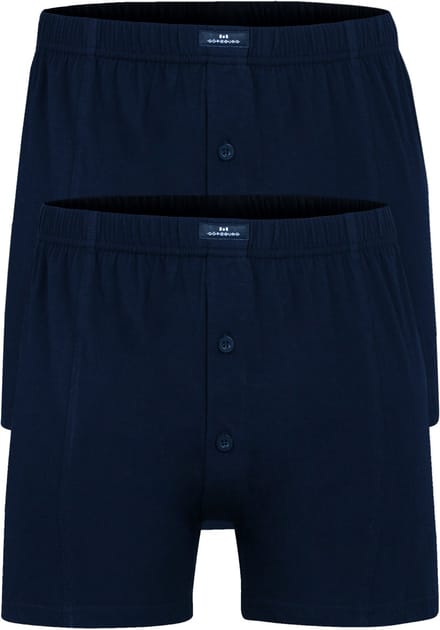 Gotzburg heren boxershorts wijd model met gulp (2-pack) - donkerblauw