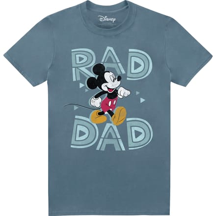 Disney Heren Rad Dad Mickey Mouse T-Shirt (Indigoblauw)
