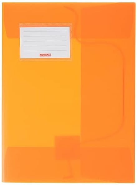 Verzamelmap FACT!pp A4 doorschijnend met elastiek en naambord oranje