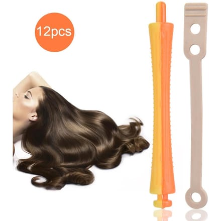 Lot de 12 bigoudis standard avec élastique SH-3 SH-3 orange