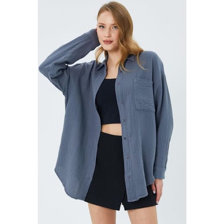 Oversized Shirt met Pocketdetail