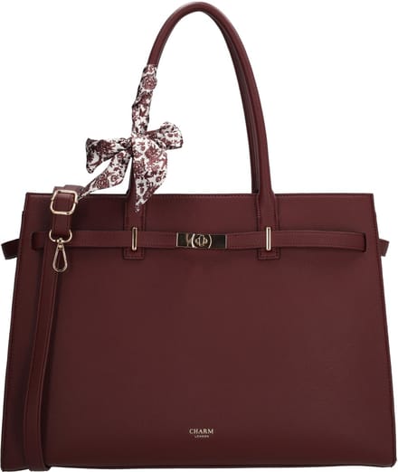 Charm London The Hamptons Laptoptas 15,6 inch (34.5x19.4 cm) - Bordeaux rood