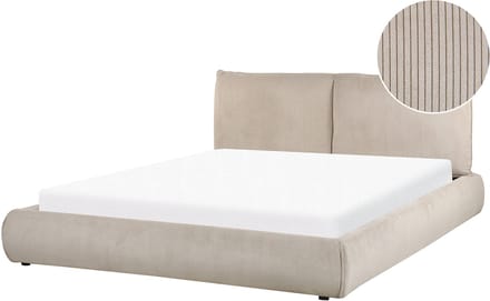 VINAY - Waterbed - Taupe - 160 x 200 cm - Corduroy