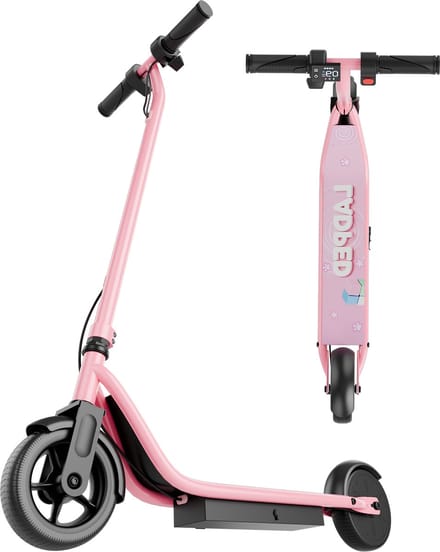 Stay-on Ladped Roze - Elektrische kinderstep - 15 km/h - Max. 15 km - NL handleiding