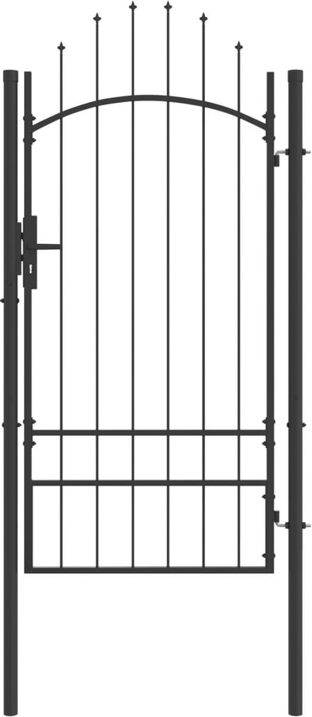 vidaXL - Tuinpoort - WOERDEN - 2 - m - Vergrendelbaar - Staal - Grijs