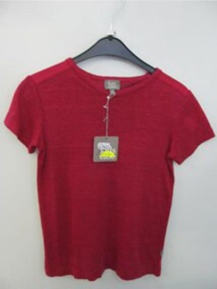 Kidscase t-shirt v-hals bordeauxrood maat 98/104