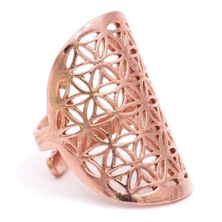 Ring bloem des levens messing koperkleur (3x2 cm)