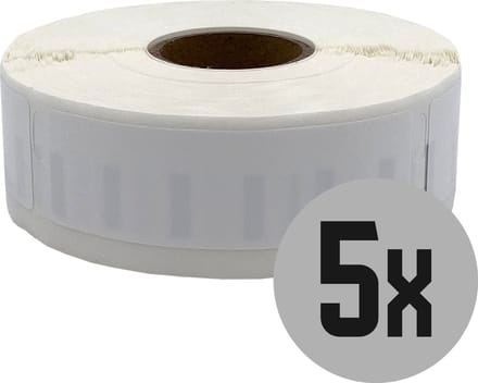 DULA Dymo Compatible labels - Wit - 1933085 - 2112284 - Duurzame barcode etiketten - 5 rollen - 64 x 19 mm - 450 labels per rol