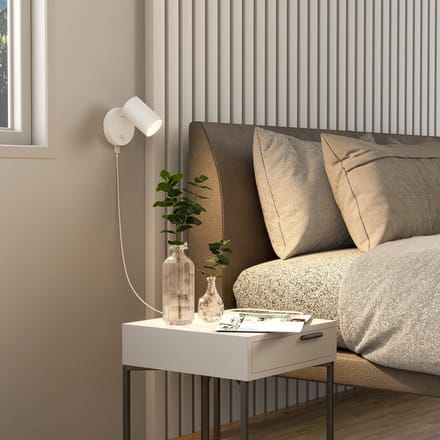 Deko-Light CAN TILT wandspot, wit, Ø 10 cm, metaal, schakelaar, USB