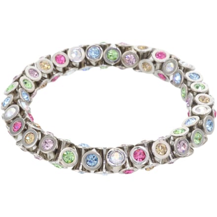 Behave – Armband – Multicolor – Zilverkleur – Elastisch – Kristal – Rond